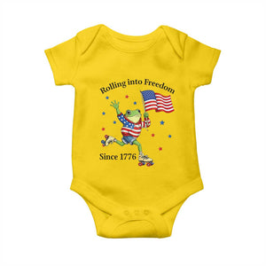 Funny Patriotic Frog Baby Onesie Rolling Into Freedom Since 1776 TS12 Daisy Print Your Wear