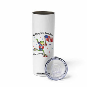 Funny Patriotic Frog Skinny Tumbler Rolling Into Freedom Since 1776 TS12 Print Your Wear