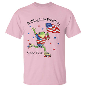 Funny Patriotic Frog T Shirt Rolling Into Freedom Since 1776 TS12 Light Pink Print Your Wear