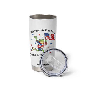 Funny Patriotic Frog Tumbler Cup Rolling Into Freedom Since 1776 TS12 Print Your Wear