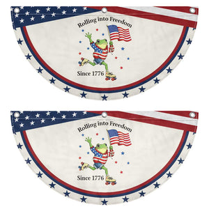 Funny USA 250th Anniversary Frog Patriotic Fan Flag Rolling Into Freedom Since 1776