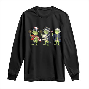 Proud American Frog Long Sleeve Shirt Celebrating 250 Years Of Freedom TS12 Black Print Your Wear