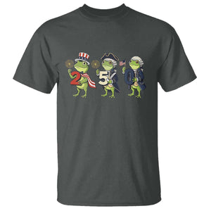 Proud American Frog T Shirt Celebrating 250 Years Of Freedom TS12 Dark Heather Print Your Wear