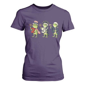 Proud American Frog T Shirt For Women Celebrating 250 Years Of Freedom TS12 Purple Print Your Wear