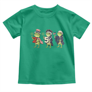 Proud American Frog Toddler T Shirt Celebrating 250 Years Of Freedom TS12 Irish Green Print Your Wear