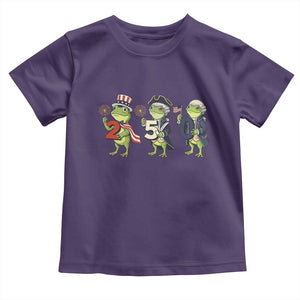 Proud American Frog Toddler T Shirt Celebrating 250 Years Of Freedom TS12 Purple Print Your Wear