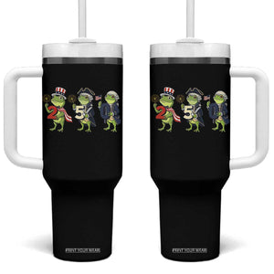 Proud American Frog Tumbler With Handle Celebrating 250 Years Of Freedom TS12 One Size: 40 oz Black Print Your Wear