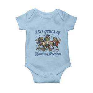 Funny Frog 250 Years Of Ribbiting Freedom Baby Onesie TS12 Light Blue Print Your Wear