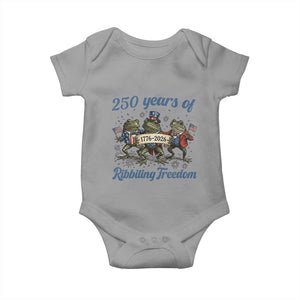 Funny Frog 250 Years Of Ribbiting Freedom Baby Onesie TS12 Sport Gray Print Your Wear