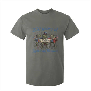 Funny Frog 250 Years Of Ribbiting Freedom T Shirt For Kid TS12 Military Green Print Your Wear