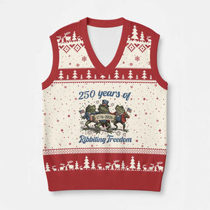Funny Frog 250 Years Of Ribbiting Freedom V-Neck Knit Sweater Vest TS12 Beige Red Print Your Wear