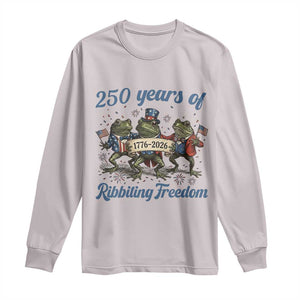 Funny Frog 250 Years Of Ribbiting Freedom Long Sleeve Shirt TS12 Ice Gray Print Your Wear