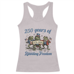 Funny Frog 250 Years Of Ribbiting Freedom Racerback Tank Top TS12 Ice Gray Print Your Wear