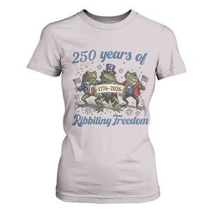 Funny Frog 250 Years Of Ribbiting Freedom T Shirt For Women TS12 Ice Gray Print Your Wear