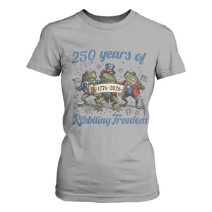 Funny Frog 250 Years Of Ribbiting Freedom T Shirt For Women TS12 Sport Gray Print Your Wear