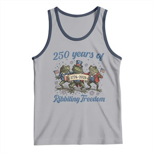 Funny Frog 250 Years Of Ribbiting Freedom Tank Top TS12 Athletic Heather Navy Print Your Wear