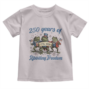 Funny Frog 250 Years Of Ribbiting Freedom Toddler T Shirt TS12 Ice Gray Print Your Wear