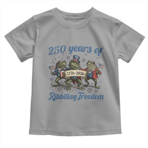 Funny Frog 250 Years Of Ribbiting Freedom Toddler T Shirt TS12 Sport Gray Print Your Wear