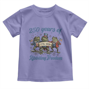 Funny Frog 250 Years Of Ribbiting Freedom Toddler T Shirt TS12 Violet Print Your Wear