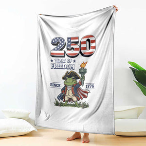 Patriotic Frog Raising The Torch Throw Blanket 250 Years Of Freedom TS12 Print Your Wear