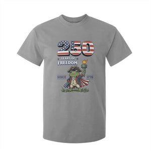 Patriotic Frog Raising The Torch T Shirt For Kid 250 Years Of Freedom TS12 Sport Gray Print Your Wear
