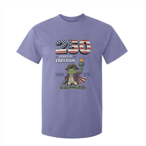 Patriotic Frog Raising The Torch T Shirt For Kid 250 Years Of Freedom TS12 Violet Print Your Wear