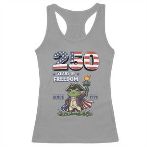 Patriotic Frog Raising The Torch Racerback Tank Top 250 Years Of Freedom TS12 Sport Gray Print Your Wear