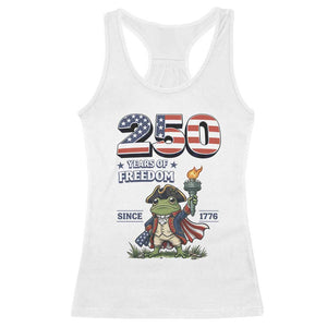 Patriotic Frog Raising The Torch Racerback Tank Top 250 Years Of Freedom TS12 White Print Your Wear