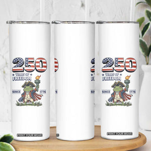 Patriotic Frog Raising The Torch Skinny Tumbler 250 Years Of Freedom TS12 Print Your Wear