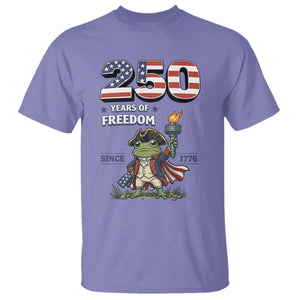 Patriotic Frog Raising The Torch T Shirt 250 Years Of Freedom TS12 Violet Print Your Wear