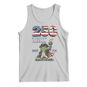 Patriotic Frog Raising The Torch Tank Top 250 Years Of Freedom TS12 Ash Print Your Wear