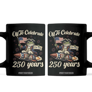 Funny Frog Off To Celebrate 250 Years Of Freedom Coffee Mug Patriotic Gift TS12 Black Print Your Wear