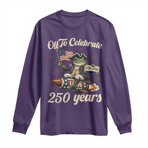 Funny Frog Off To Celebrate 250 Years Of Freedom Long Sleeve Shirt Patriotic Gift TS12 Purple Print Your Wear
