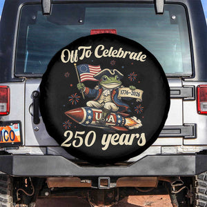 Funny Frog Off To Celebrate 250 Years Of Freedom Spare Tire Cover Patriotic Gift TS12 No hole Black Print Your Wear