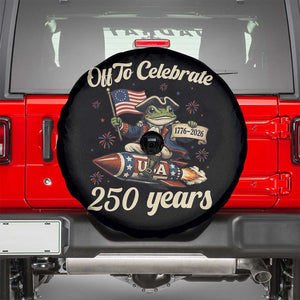 Funny Frog Off To Celebrate 250 Years Of Freedom Spare Tire Cover Patriotic Gift TS12 Black Print Your Wear