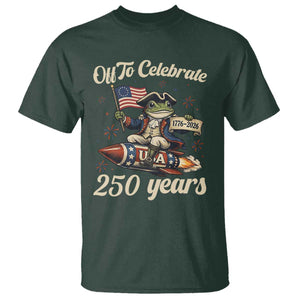 Funny Frog Off To Celebrate 250 Years Of Freedom T Shirt Patriotic Gift TS12 Dark Forest Green Print Your Wear
