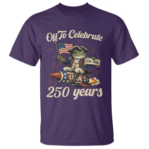 Funny Frog Off To Celebrate 250 Years Of Freedom T Shirt Patriotic Gift TS12 Purple Print Your Wear