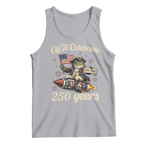 Funny Frog Off To Celebrate 250 Years Of Freedom Tank Top Patriotic Gift TS12 Athletic Heather Print Your Wear