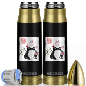 Funny Patriotic Grumpy Frog 250th Anniversary USA Bullet Tumbler TS12 Black Print Your Wear