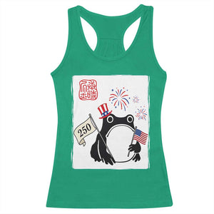 Funny Patriotic Grumpy Frog 250th Anniversary USA Racerback Tank Top TS12 Irish Green Print Your Wear