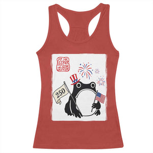 Funny Patriotic Grumpy Frog 250th Anniversary USA Racerback Tank Top TS12 Red Print Your Wear