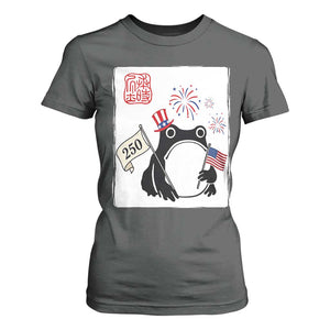 Funny Patriotic Grumpy Frog 250th Anniversary USA T Shirt For Women TS12 Dark Heather Print Your Wear