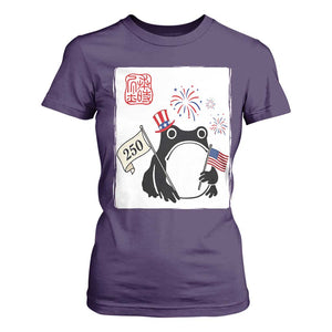 Funny Patriotic Grumpy Frog 250th Anniversary USA T Shirt For Women TS12 Purple Print Your Wear