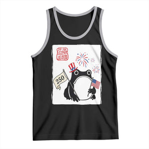 Funny Patriotic Grumpy Frog 250th Anniversary USA Tank Top TS12 Black Athletic Heather Print Your Wear