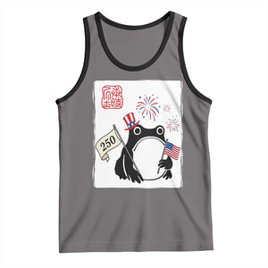 Funny Patriotic Grumpy Frog 250th Anniversary USA Tank Top TS12 Deep Heather Black Print Your Wear