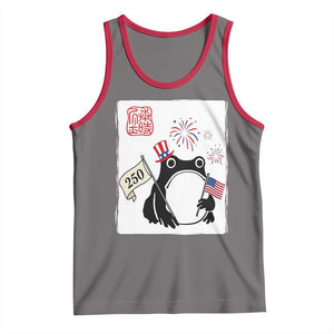 Funny Patriotic Grumpy Frog 250th Anniversary USA Tank Top TS12 Deep Heather Red Print Your Wear