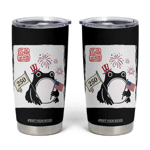 Funny Patriotic Grumpy Frog 250th Anniversary USA Tumbler Cup TS12 Black Print Your Wear