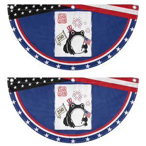 Funny Grumpy Frog 250th Anniversary USA Patriotic Fan Flag Red White Blue USA Celebration