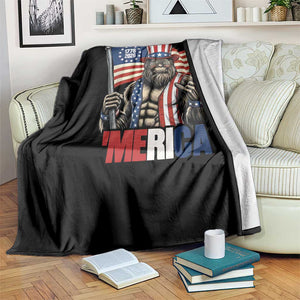 Funny Patriotic Bigfoot Merica Rock Throw Blanket USA 250th Anniversary TS12 Print Your Wear