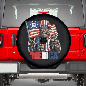 Funny Patriotic Bigfoot Merica Rock Spare Tire Cover USA 250th Anniversary TS12 Black Print Your Wear